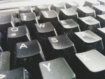 High angle view of computer keyboard