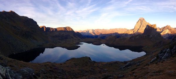 Scenic view of mountains against sky