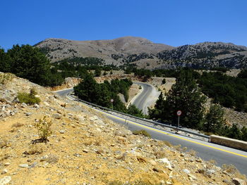 Scenic view of mountains against clear sky