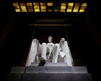 Low angle view of statue in building