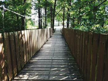 Wooden road in forest