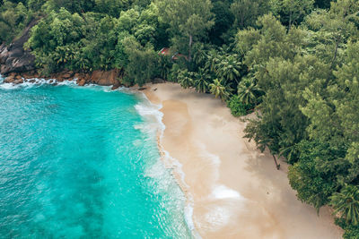 High angle view of beach