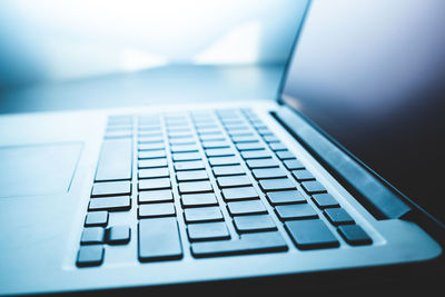 Close-up of laptop keyboard