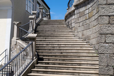 Low angle view of staircase against building