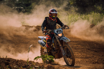 Man riding motorcycle