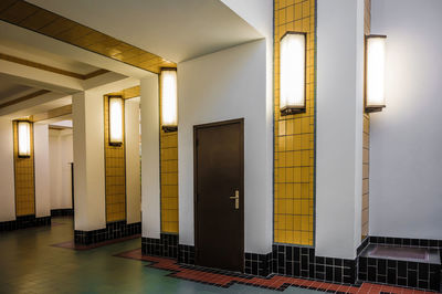 Interior of illuminated building