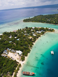 High angle view of beach