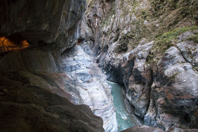 Scenic view of waterfall