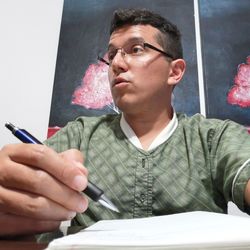 Portrait of young man looking away