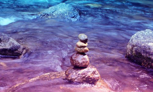 Stack of rocks in sea