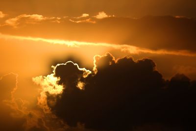 Low angle view of sky during sunset
