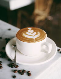 Close-up of coffee on table