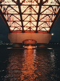 View of bridge at sunset