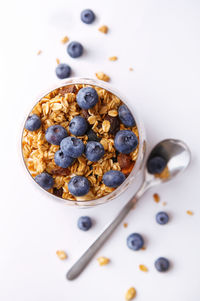 High angle view of breakfast