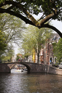 Bridge over river in city