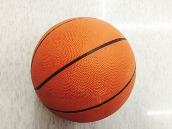 Close-up of basketball on floor