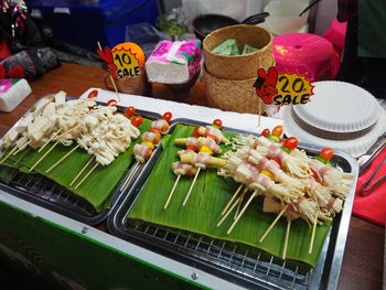 High angle view of food