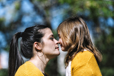 Portrait of woman with friends