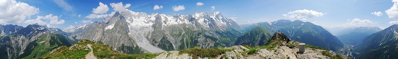 Panoramic view of trees on landscape against sky