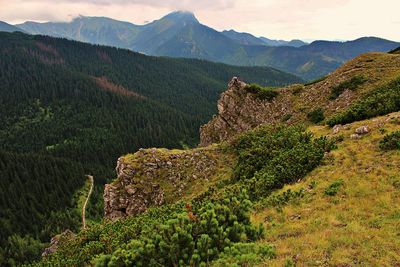 Scenic view of mountains against sky