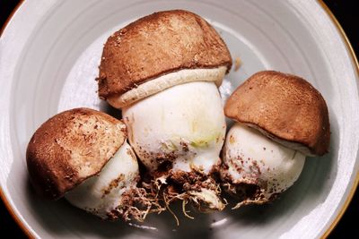 Close-up of burger in plate