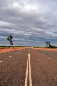 Surface level of road against sky