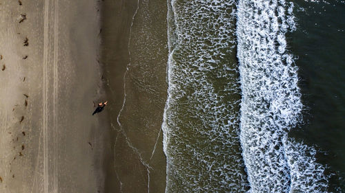 High angle view of people on beach