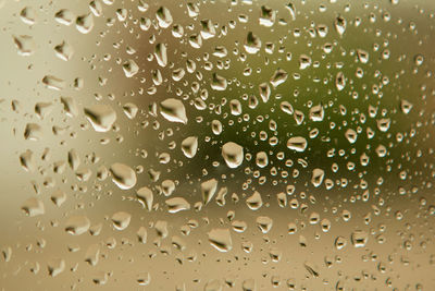 Full frame shot of wet glass