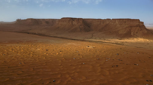 Scenic view of desert against sky