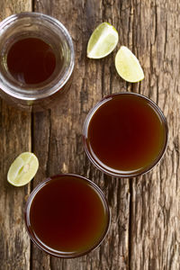 Directly above shot of tea on table