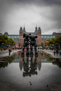 View of fountain in city