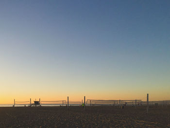 Scenic view of sea against clear sky during sunset