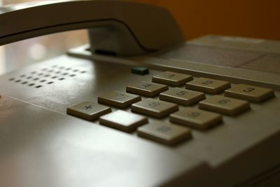 Close-up of landline phone