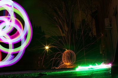 Light trails at night