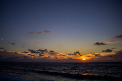 Scenic view of sea at sunset