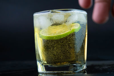 Close-up of drink in glass on table