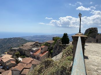 Panoramic view of buildings against sky in city