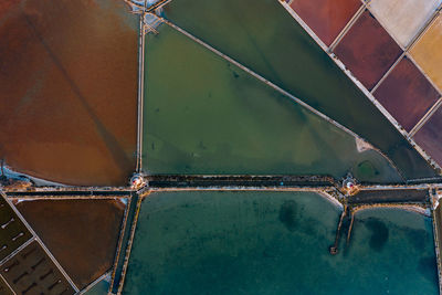 High angle view of abandoned boat