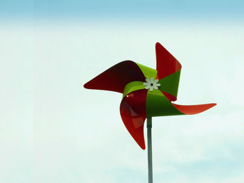 Close-up of umbrella against clear sky