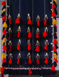 Traditional ethnic tassels in various colors. vintage design el
