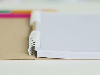 Close-up of book on table