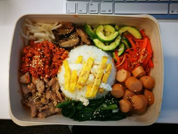 High angle view of fresh vegetables