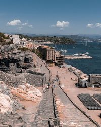 High angle view of city