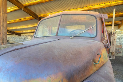 Abandoned car in garage