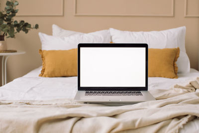 Information sign on bed at home