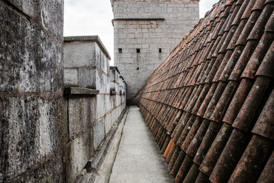 Alley amidst buildings against sky