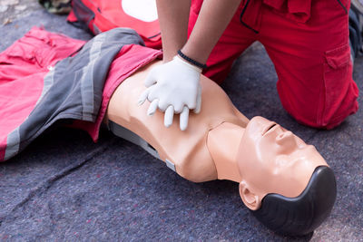 Low section of woman lying down