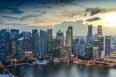 Aerial view of city at waterfront