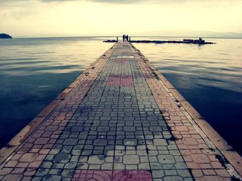 View of pier on sea