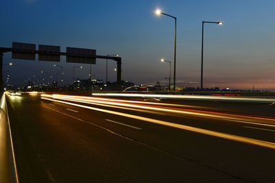 Light trails on highway at night